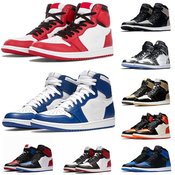 

air jordan retro 1s powder blue unc white blue men women basketball shoes grey chicago red black sneakers sports sneaker size 5.5-13, White;red