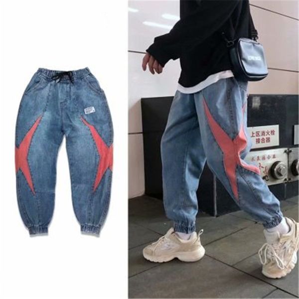 

хип-хоп уличная гарем джинсы брюки мужчины сыпучие joggers denim повседневные брюки длина sweatpants корея лодыжки, Blue