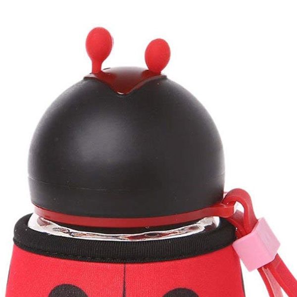 

cute bee water bottle glass bpa with rope heat insulation cup set for kids,girls 10 oz(ladybug) other dinnerware