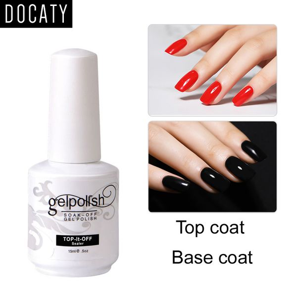

docaty base coat gel nail polish soak-off base primer no wipe coat gel varnish long lasting led uv lacquer nail art, Red;pink