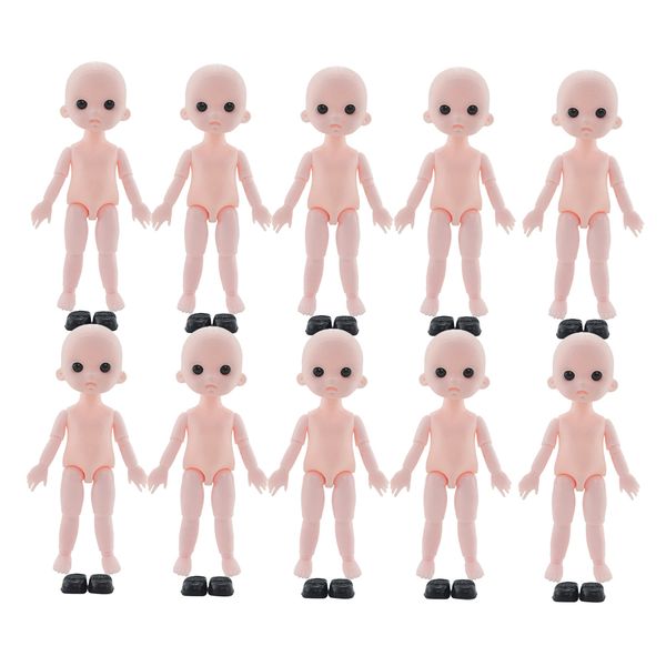 

10 pieces 6inch unpainted blank figure doll body eyeball parts diy