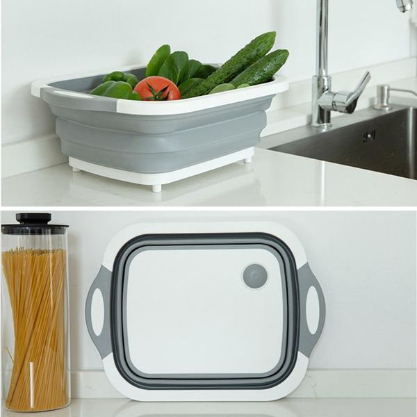 

storage bottles & jars silicone folding drain basket creative retractable fruit vegetable colander kitchen gadgets