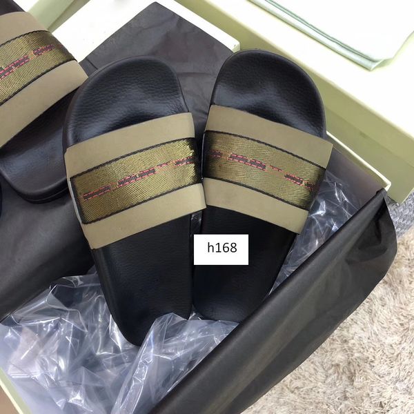 

горячая роскошь дизайнер off прогулочной обуви крытый пляж тапочки белая печать пару обуви последний размер 37, Black