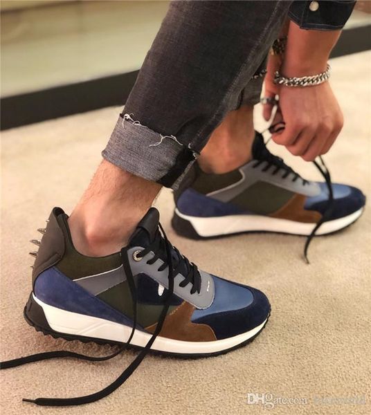 Classic Mens Dress Shoes With Studs Spikes Bag Bugs Eyes Casual