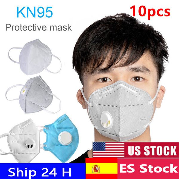 

1/5/10pcs kn95 with breathing valve wholesale folding protective n95 ffp3 kfp4 anti-fog dust mask fast delivery