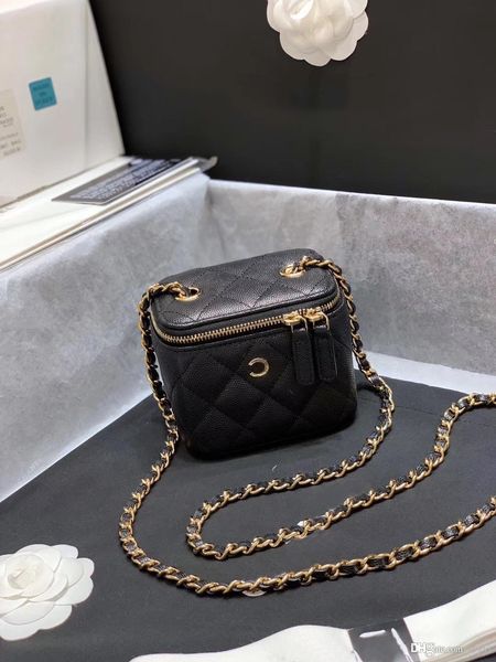 

2020 new release designer luxury cosmetic bags cases box package cosmetic bag ap1340 size 11x8.5x7cm full set of cowhide hardware in copper