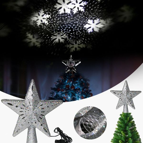 

3d hollow christmas tree star er magic cool white snowflake projector for christmas tree ornament sparkling star er