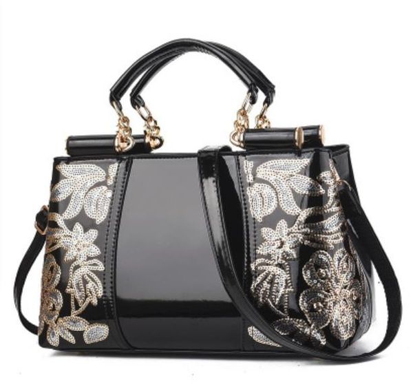 

europe and the united states explosion models patent leather shiny female bag 2020 bride married atmospheric handbag large capacity women&#0