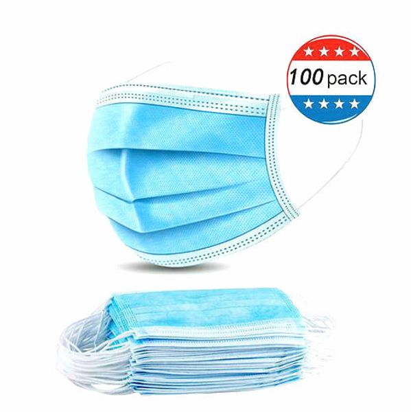 

2020 disposable face masks 3 ply with ear loop anti-pollution anti-dust facial protective cover mask in stock