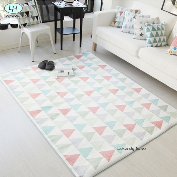 Geometry Style Coral Velvet Material Kids Playing Baby Crawl Living Room Bedroom Study Decorative Warming Room Office Carpet Prices Car Pets From