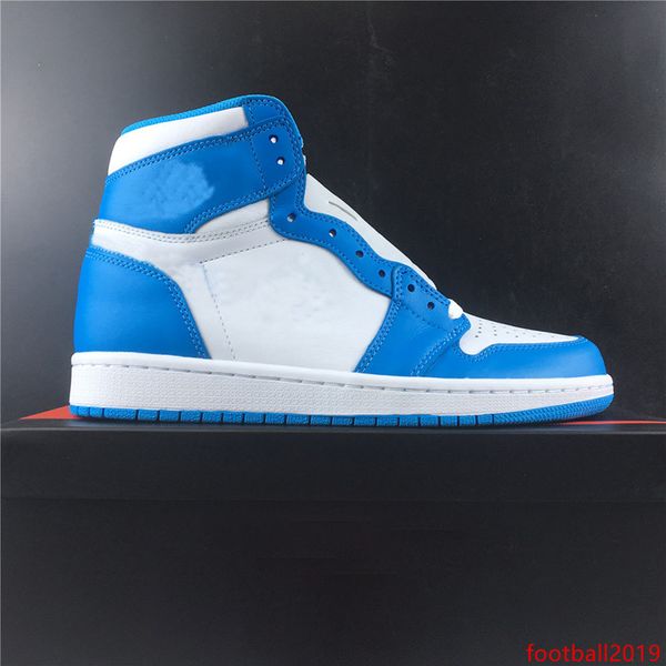 

with box 2019 mens and womens basketball shoes 1s unc 555088-117 blue for men brand designer sports shoes size us7.5-12