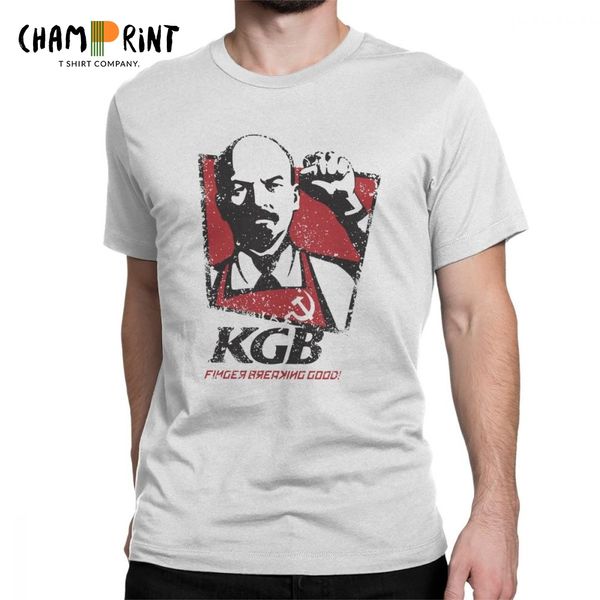 

kgb vladimir lenin men t shirts ussr russia communism marxism socialism vintage tees crewneck t-shirts 100% cotton gift clothes, White;black