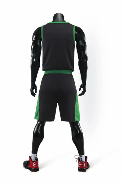 

men blank double-sided basketball team uniforms kits sports clothes tracksuits personality customized basketball sets with shorts a15-4, Blue;black