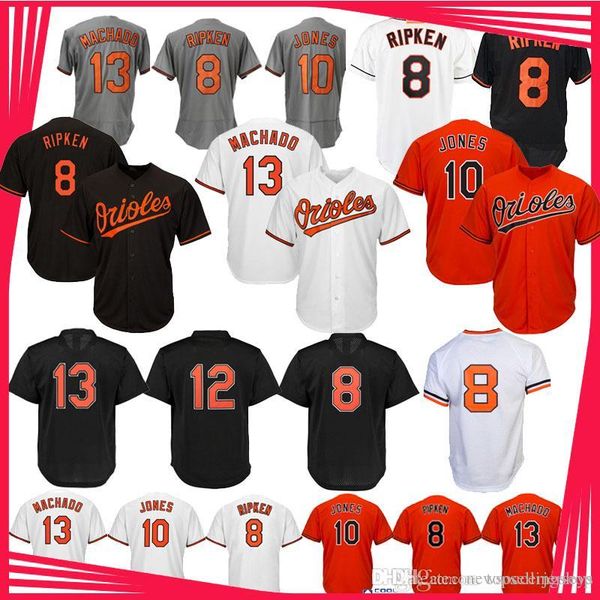 

8 Cal Ripken Baltimore 13 Manny Machado 12 Roberto Alomar 10 Adam Jones Men Baseball Jersey
