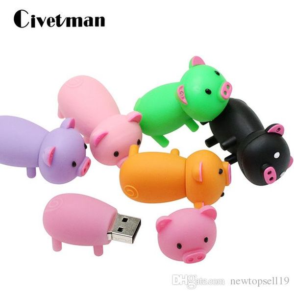 

hoping pen prive cartoon pink pig pendrive 4gb 8gb 16gb 32gb 64gb usb flash drive usb 2.0 flash memory stick disk on key gift