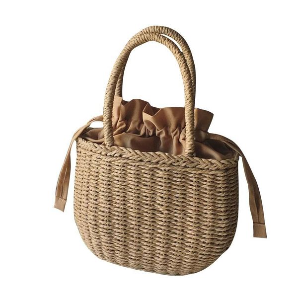 

woman's handbag straw woven round rattan bag clutch crossbody summer beach bags pochette femme