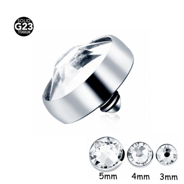 

10pcs/lot g23 titanium dermal anchor piercing gem surface piercing skin diver micro dermal body jewelry, Slivery;golden