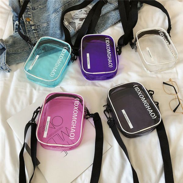 

crossbody bags for women girl streetwear pvc transparent clear shoulder bag tote jelly candy beach handbag bolsa feminina