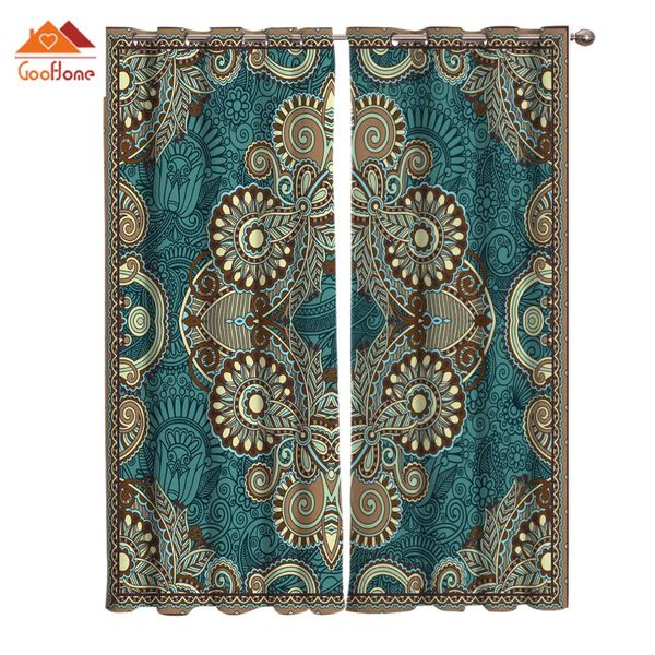 

european retro pattern window curtains living room outdoor fabric drapes curtain home decor