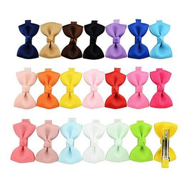 

40 шт ребёнки лук клипы boutique grosgrain ленты золотые нити 3" зажимы для волос банты аллигатор волос для девочек малышей teens, Slivery;white