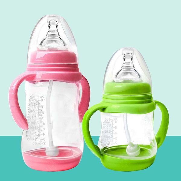 

1Pcs 180/240/320mL PP Baby Feeding Bottle Safe Plastic BPA Free Anti-colic Baby Milk Bottle with Straw for Infant Feeding Bottle