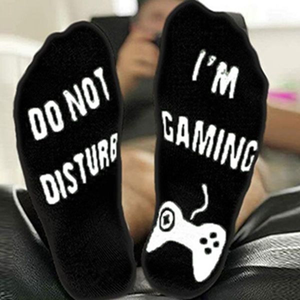 

new fashion socks men no show ankle crew socks home gum gaming letter black white autumn winter socks