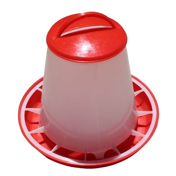 

1.5kg plastic automatic food feeder chicken chick hen poultry lid handle bucket dogs cats food bowl dispenser pet products breed other pet s