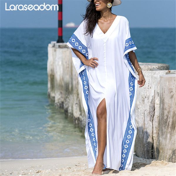 

2019 kaftan beach cover up summer women beachwear cotton tunic oversize bikini cover-ups robe de plage sarong beach tunic #z227, Blue;gray