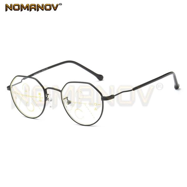 

personality polygon frame retro round see near and far progressive multifocus reading glasses add 75 100 125 150 175 200 to 400, White;black