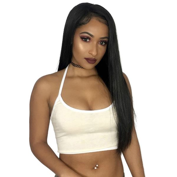 

lace front human hair wigs for black women brazilian straight lace wigs 150% density pre plucked natural hairline remy