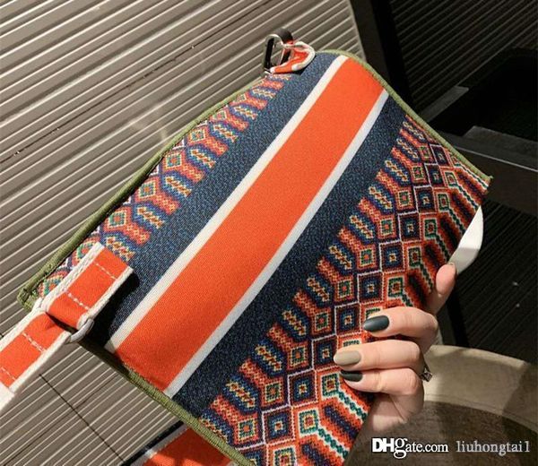 

classic old flower embroidery canvas aslant contracted designer handbags tote wide straps envelope bag women bags handbag purses