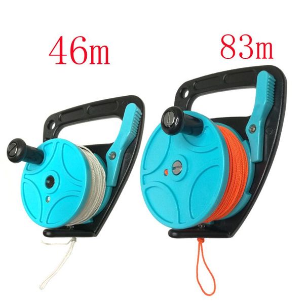 

150 272ft scuba diving reel spool finger line retractable reels with handle ser for snorkeling underwater water sports gear