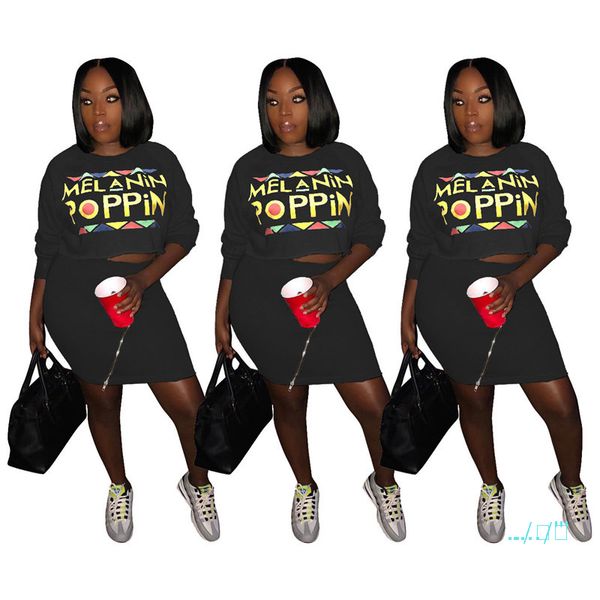 

women letters printed dress tracksuit long sleeve pullover crop + short dress 2 piece zipper skirt suit outfit sportswear s-3xl a32201, White