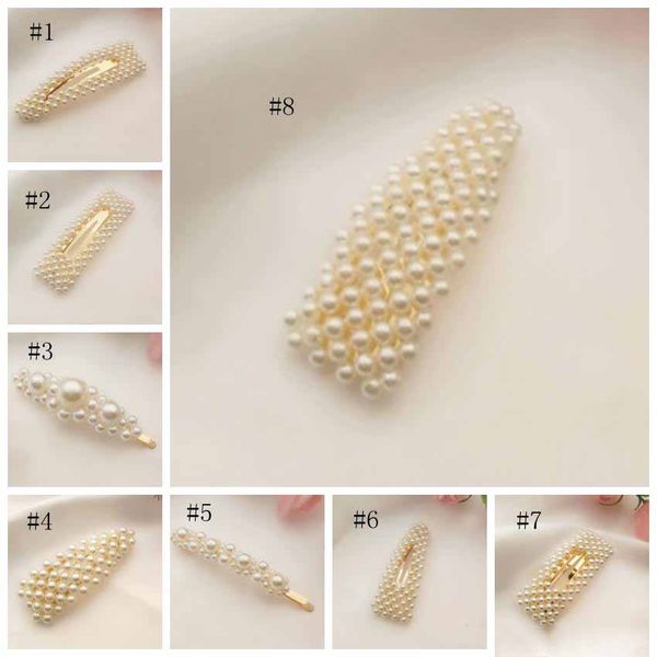 Perle Snap Barrette Eleganti fermagli per capelli Stick Hairpin Pearl Hairclip Tool Floral Girls Copricapo Accessori per capelli moda 16 Disegni