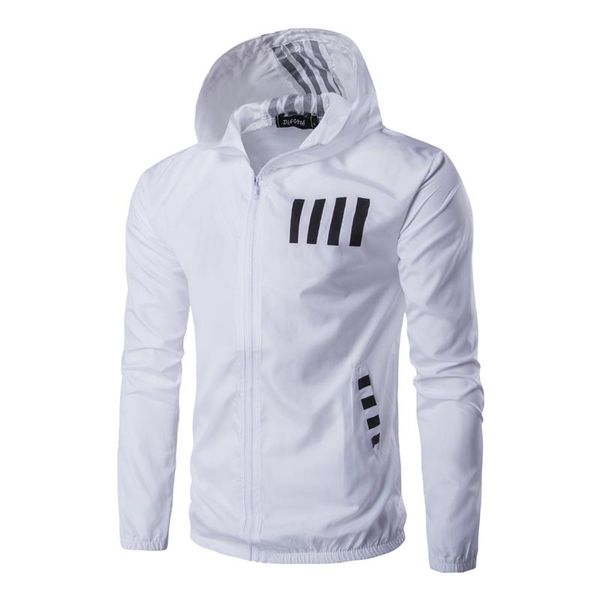 

sun protection clothing men's coat new hooded digital striped print casual youth jacket male 2019 ins, Black;brown