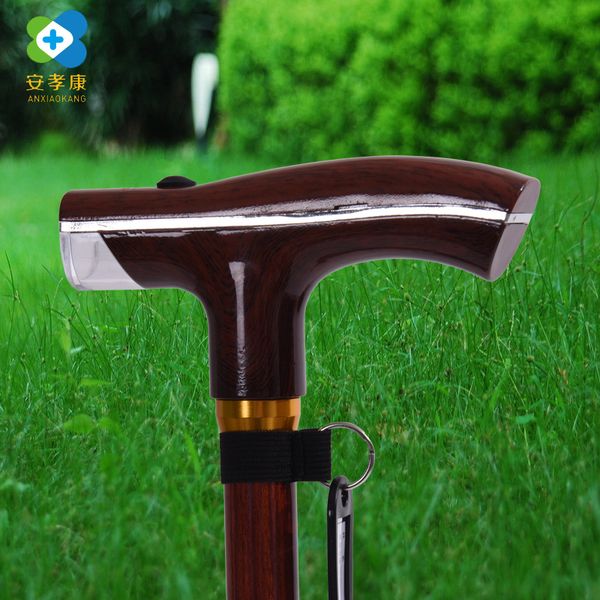 

anxiaokang elderly walking stick high grade wood grain old man crutch aluminum alloy stick multi-purpose old man's poles cane