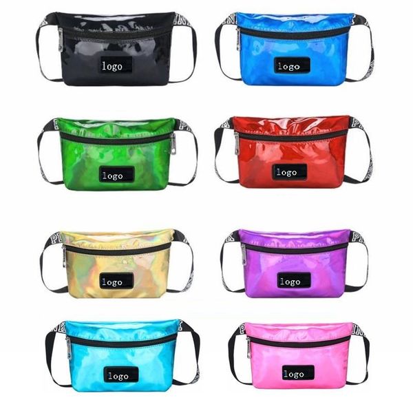 

Pink letter fanny pack hologram la er wai t belt bag waterproof phone bag tran lucent hiny travel beach outdoor bag high quality