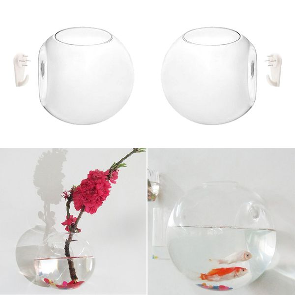 

4x wall hanging planterglass hydroponicvase plant pot terrarium ball 10cm