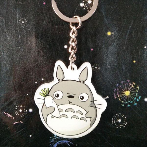 

trinket keychain pompom key chains llavero totoro key ring rabbite keychain 1pcs, Silver