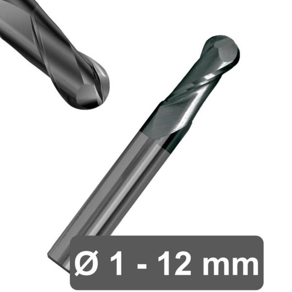 

carbide end mill 2 teeth altin coating ball milling cutter hpc tool replacement