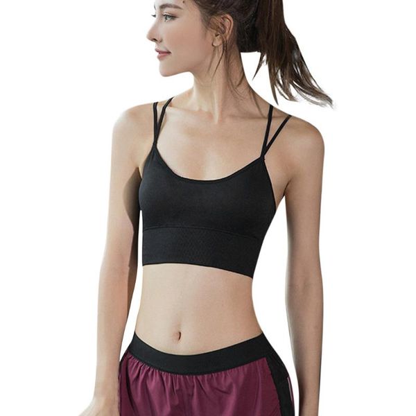 

gym clothing training sports bra women running crop black padded criss cross back yoga breathable wiresport, White;black