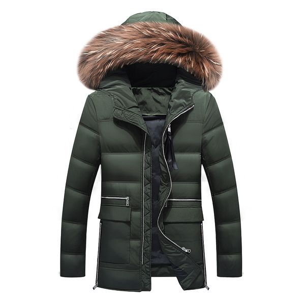 

2018 winter jacket for fur collar long jacket with size m-3xl, Black