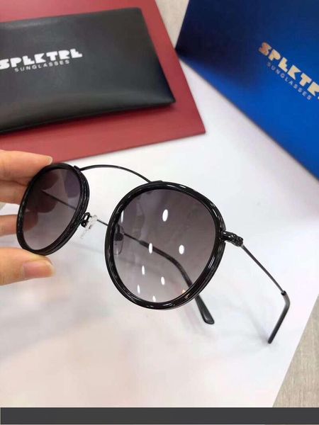 

женщины spektre круглые солнцезащитные очки плоский черный серый объектив унисекс бренд специальный дизайн солнцезащитные очки новый с короб, White;black