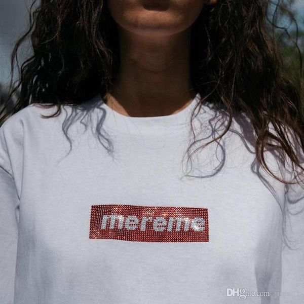 

19ss лучшее качество 25th anniversary box logo x swaroovsk tee street памятные мужские дизайнерские футболки женские круглый воротник с хозя, White;black