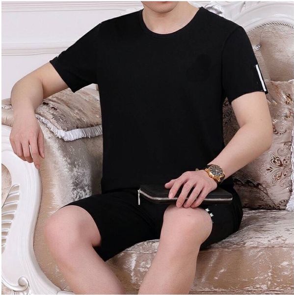 

new designer men's clothing 2020 summer korean fashion short-sleeved t-shirt two-piece sportswear men's casual suit 3 colors l-5xl, Gray
