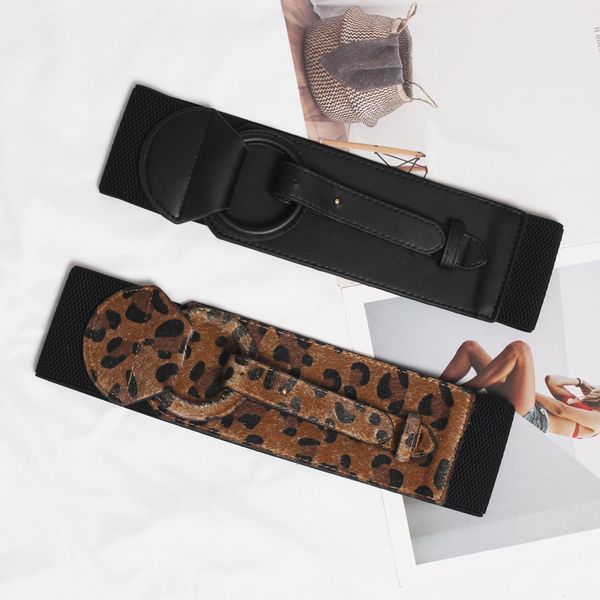 

brand design waistband women's elastic belt stretchy corset female black cincher waistbands wide belts for lady dress y200428, Black;brown