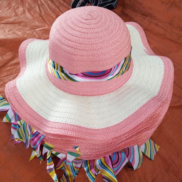

tourist attractions sunscreen straw sunscreen outdoor women's big brim straw hat lace sun hat, Blue;gray