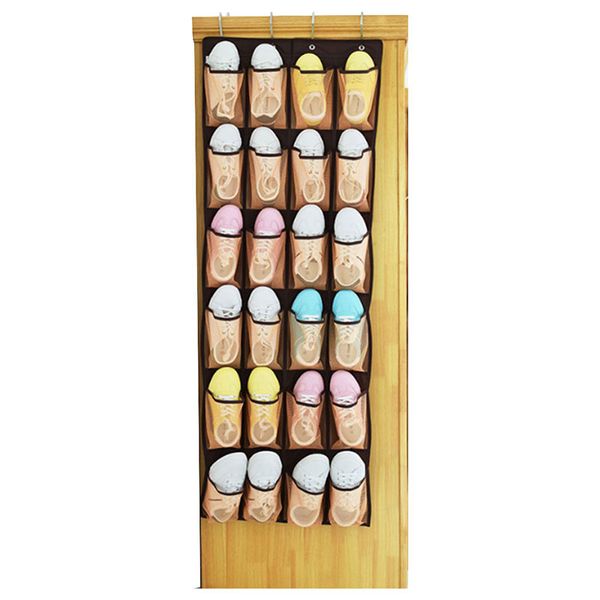 

24 large mesh pockets non-woven fabric hanging over the door shoe organizer storage bag rack hanger