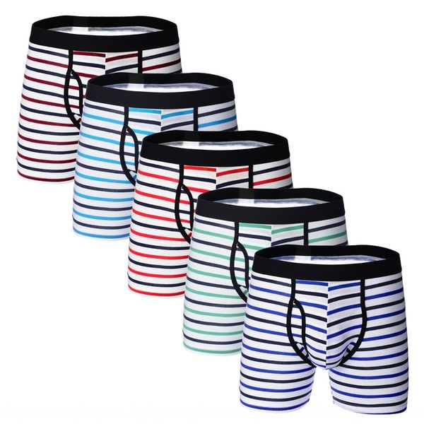 

men's underwear pure cotton striped men's boxer underwear long underpants underpants open thin room clause sports, Black;white