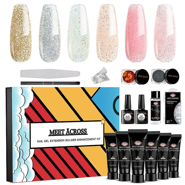 

meet across 20ml poly extension nail gel kit clear uv gel varnish nail polish builder art quick building for nails extension